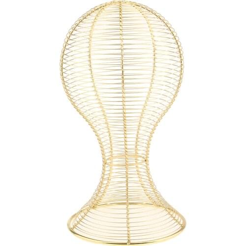 Metal Hat Cap Helmet Rack Hair Wigs Holder Drying Storage Display Stand Gold