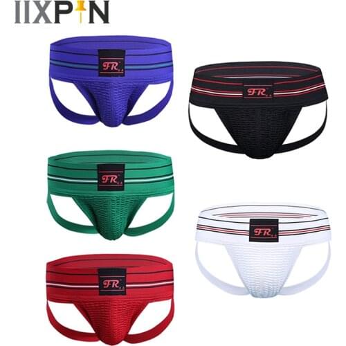 Mens Underwear Sport Briefs Athletic Supporter Men Jockstrap Underwear Stretchy Breathable Man Underpants Open Butt Sexy Panties