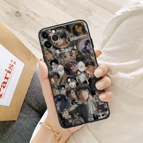 BLevi Ackerman Attack on Titan Soft Silicone for IPhone Se 6 6s 7 8 Plus X XR XS 11 12 Mini Pro Max Glass Phone Case Cover Shell