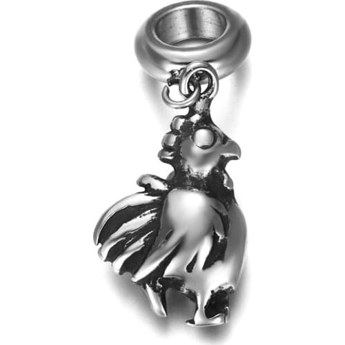 316L Stainless Steel Spacer Bail Bead Cock Charms 5mm Hole Polished Metal Charm Accessories DIY Bracelet Jewelry Making