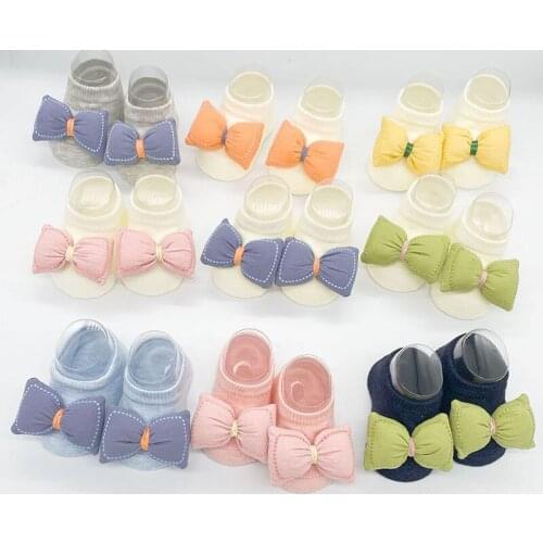 5 pairs/batch 0-3 years old cotton soft baby socks newborn big bow socks non-slip floor socks girls shoes children socks