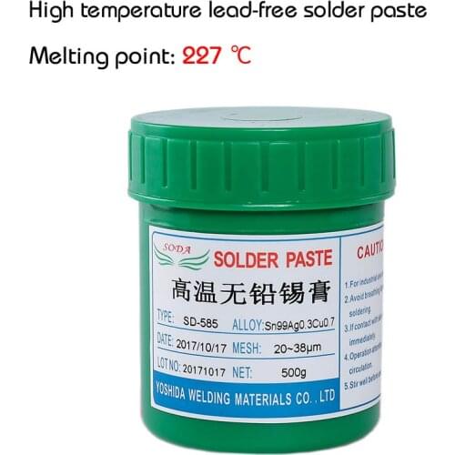 Newest high quality high temperature solde paste Lead-free SD-585 Sn99Ag0.3Cu0.7 SMT Solder Paste 500g for BGA soldering