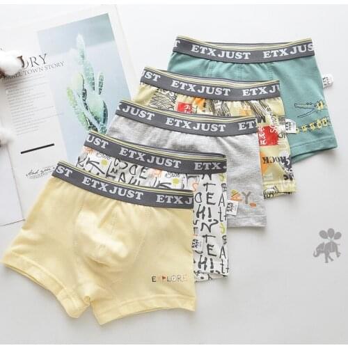 2020 new free shipping students high quality boy boxer shorts panties kids cartoon cotton children underwear 2-15year 5pcs/lot