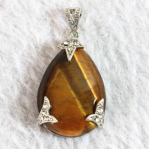 Newly tiger eye stone 27x30mm teardrop pendant beads wholesale diy fashion jewelry beautiful necklaces pendants B829