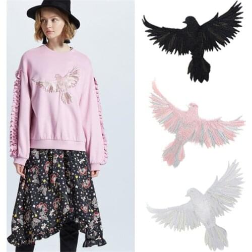 Clothing diy embroidery animal patch deal with it 275mm eagle dove iron on patches for clothes stickers fabric free shipping