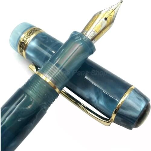 Kaigelu 316 Noble Marble Celluloid Fountain Pen 22KGP Medium Nib Dark Blue Phantom Pattern For Writing Pen With Gift Box