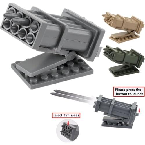 WW2 MOC Cannonball Missile Building Block Launcher Model Military Soldiers Weapon Accessories Army Parts Bricks Toys 6 cm C234