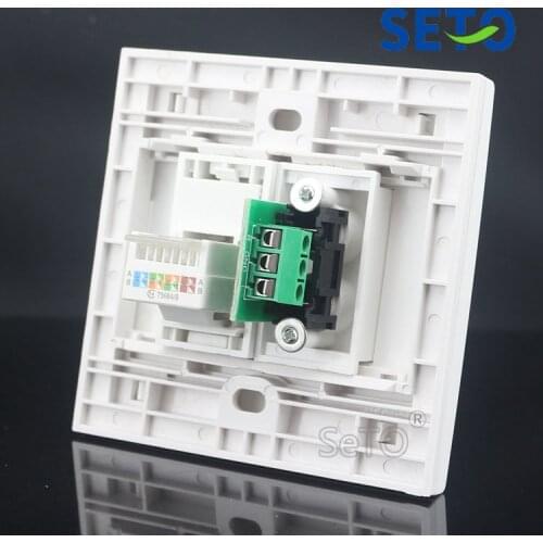 SeTo 86 Type Network RJ45 Cat5e + Red & White Audio Wall Plate Socket Keystone Faceplate