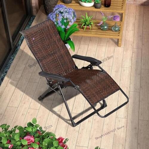 Purple Leaf Folding Chair Lunch Break Lunch Chair Family Couch Rattan Chair Portable Folding Chair Balcony Leisure Back Chair