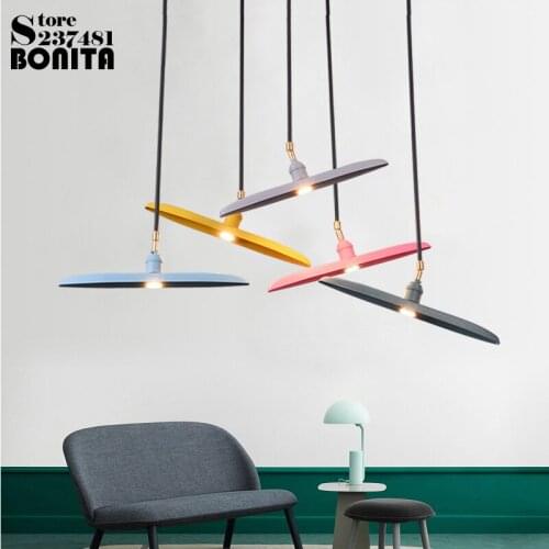 Northern Europe Modern Hanging Lamps Simple Iron Art Macaron Airplane Pendant lamp Colorful Led cord pendant light