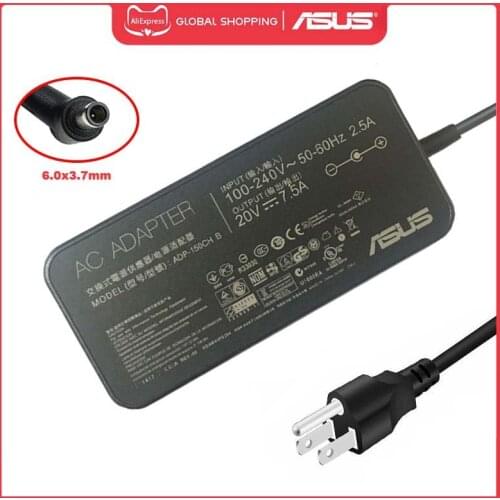 20V 7.5A 150W Laptop Charger 6.0x3.7mm AC Adapter For Asus Rog G531GT G731GT FX505GT FX705GT FX505DD FX505DT FX505DU FX705DD