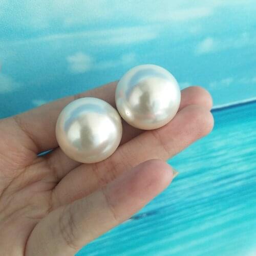 2cm Big Simulated Pearl Earrings Temperament Simple Personality White Statement Earrings For Women Korean Earrings Jewelry Gift