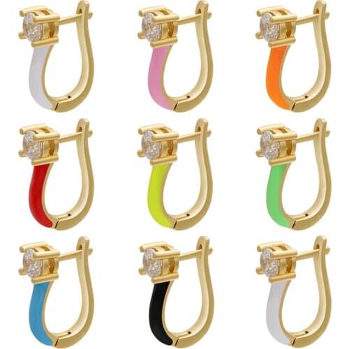 10 Pairs Summer color emanel color Zircon Earrings color ear buckle ear clip earrings accessories earrings