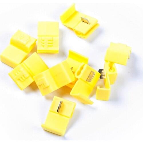 10Pcs/Lot Wiring Range from 22 To 18 AWG Quick Splice Wire Connector Clamp hole size 3.4mm 3.2mm Yellow Connector