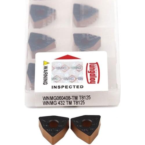 10pcs WNMG060408 TM T8125 High-Quality Carbide Insert CNC Lathe Turning Tool Wear-resistant Two-color Blade,For Processing Steel