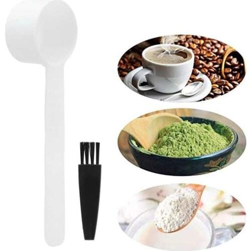 100Set Reusable 4g Coffee Measuring Spoon Brush Kit Coffee Making Accessory for Home Office Use Kitchen Utensils
