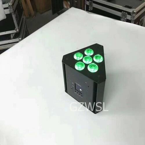 12pcs/lot triangle wifi battery powered wireless dmx 6*18W RGBWAUV led Par Light