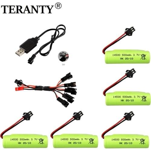 1S 3.7V 500Mah 14500 Lipo Battery with USB Voor DE35 DE38 Dubbelzijdig Rc Tumbling Stunt Afstandsbediening controle Auto