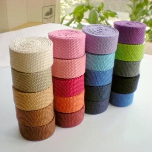 2.0cm wide 50yards/lot Thickened Plain Canvas Backpack Strap Polyester-cotton Webbing schoolbag belt waistband