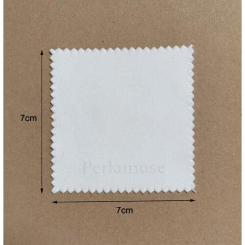 500pcs 7x7cm and 500 pcs 7x11cm White Polishing Cloth Printed With Silver Logo Individual Packaging (logo on the bottom)