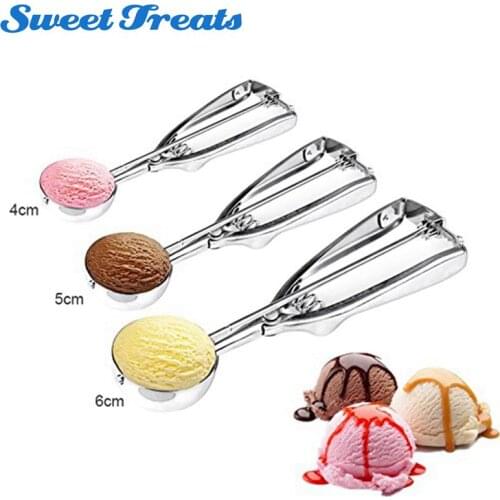 Sweettreats Kitchen Ice Cream Mash Potato Scoop Stainless Steel Spoon Spring Handle Kitchen Accessories 4cm 5cm 6cm