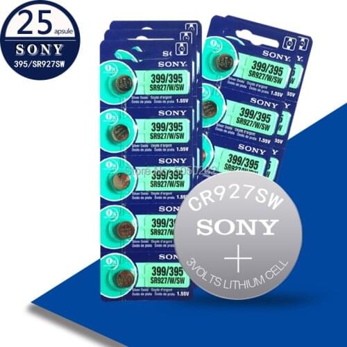 25Pcs FOR SONY 1.55V 395 SR927SW 399 SR927W AG7 LR927 Button Batteries For Watch Toys Remote Cell Coin Battery