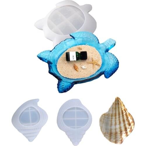 Big Sea Turtle Dish DIY Silicone Mold Marine Life Shell Conch Mold Resin Tray Plate Mould Beach Decoration Resin Crafts