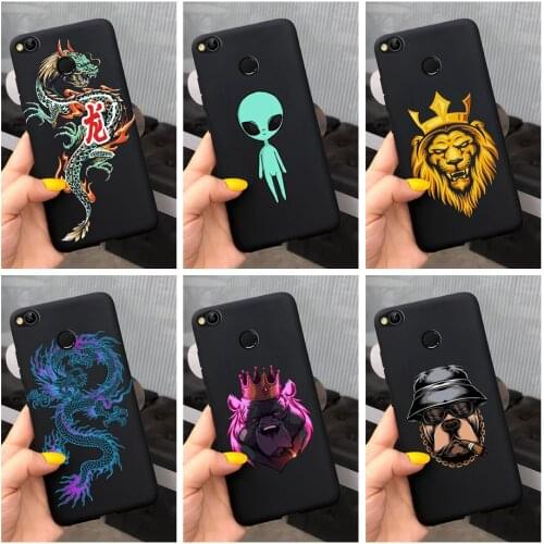 For Xiaomi Redmi 4X Case Luxury Black Silicone Animals Cover For Xiaomi Redmi 4 X 4X Redmi4X Soft Slim Fundas Phone Cases Bumper
