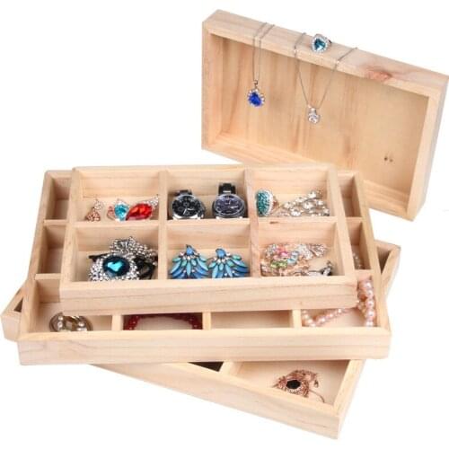 High Quality Wood Jewelry Display Case Tray Holder Jewelry Storage Jewelry Organizer Bracelet Ring Necklace Earring Storage Box