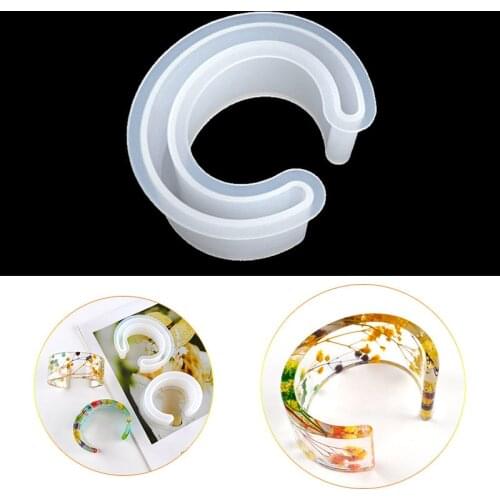 DM074 Egg Shaped Bracelet Resin Molds Open Design Bangle Moldes De Silicona Para Resina Epoxi For Jewelry Making