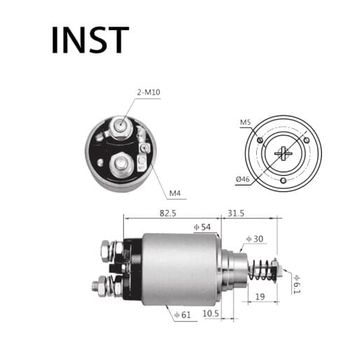 ELECTROMAGNETIC SWTICH SOLENOID FOR 24V 4KW 0.331.402.007 0.331.402.507 1781 0331402057 049049400 331402206 0331402706