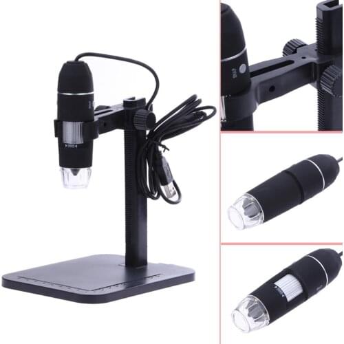 Professional USB Digital Microscope 1000X 800X 8 LED 2MP Electronic Microscope Endoscope Zoom Camera Magnifier+ Lift Stand Tools