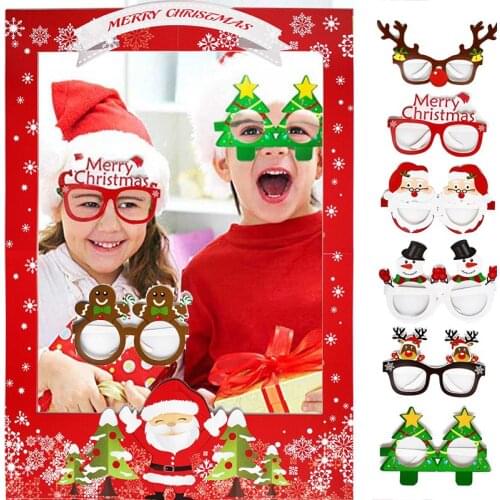MERRY CHRISTMAS Christmas Party Decoration Paper Photo Frame Holiday Party Decoration Photo Props
