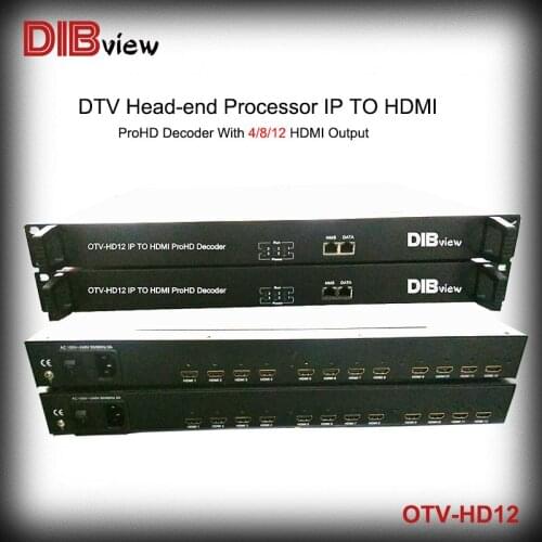 OTV-HD12 DTV Head-end Processor IP TO HDMI ProHD Decoder With 4/8/12 HDMI Output