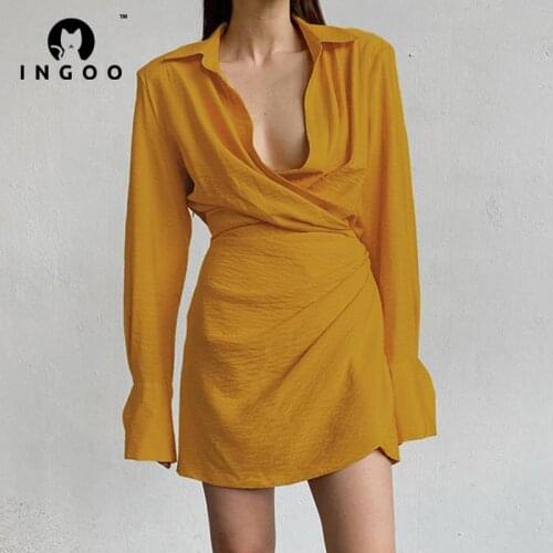INGOO Fashionable Shirt Dresses