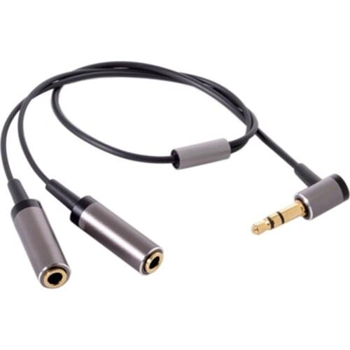 Cables 1 in 2 Out 3.5mm Stereo Elbow Male to Female Headphone o Cable Splitter 3.5 mm Double Adapter o