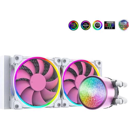 ID-COOLING CPU AIO Water Cooler For Intel LGA2066/2011/1200/1151/1150/1155/1156 AMD AM4,240 Radiator 5V 3PIN ARGB SYNC Pink