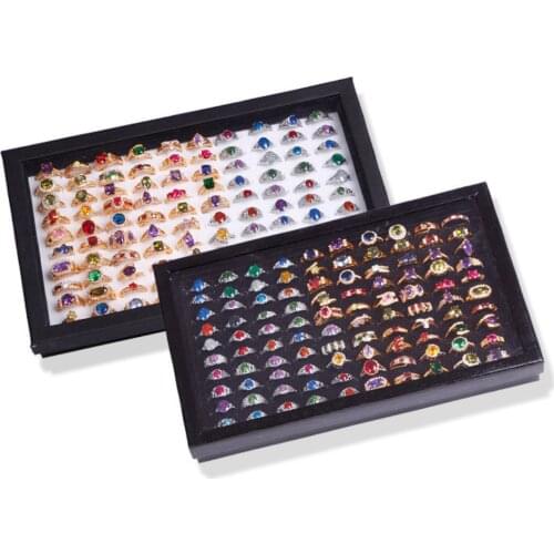 50pcs/lot Jewelry Display Tray 100 Capacity Ring Earring Studs Organizer Display Stand Holder Rack Showcase Wholesale