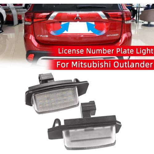 MIZIAUTO LED License number Plate Light For Mitsubishi OUTLANDER XL(CW) 2006-2012 for Lancer Sportback 2008~2012 car accessories