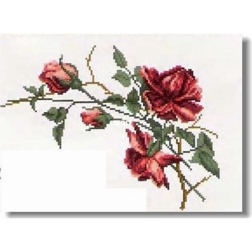 Cross Stitch Set Cross-stitch Kit Embroidery Needlework Craft Gnomish House -flaming climbing rose 33-27