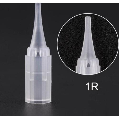 100Pcs 1R Permanent Makeup Needle Tip Tattoo Nozzle Needle Caps For Permanent Makeup Eyebrow Lip Tattoo Machine Gun