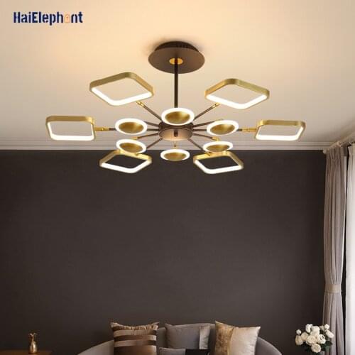 Nordic New Gold Lights Modern LED Chandelier Lighting For Living Room Bedroom Golden Interior Decor Lamps Fixtures Luminaria