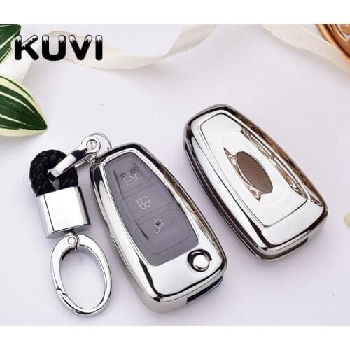 New Car Fashion Tpu Folding Key Cover Case Fob Fit for Ford Focus MK3 Mondeo Fiesta Kuga ECOSPORT ESCAPE RANGER