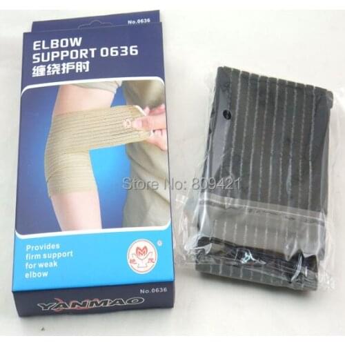 WholeSale 300pcs/lot elbow Support Elbow Band Wrap Elastic Protection Brace Guard Sports Support band Beige/Black 63cm x 8cm