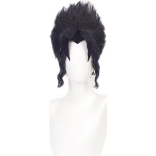 New Jojos Bizarre Adventure Kujo Jotaro Dark Blue Wig Cosplay Costume Heat Resistant Synthetic Hair JOJO Kuujou Joutarou Wigs