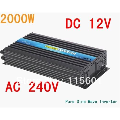Factory sales DC12V TO AC240V Pure Sine Wave home Power Inverter,2000W/2KW freeshipping