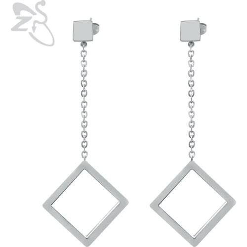 Korean Earrings pendientes Geometric Drop Earrings for Women Fashion Jewelry Silver Color Long Earrings boucle d'oreille femme