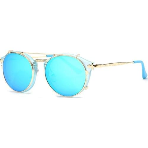 Vintage Double Beam Metal Frame Sunglasses Women Round Sun Glasses Men for Outdoor Retro Oculos Shades B1813 DF