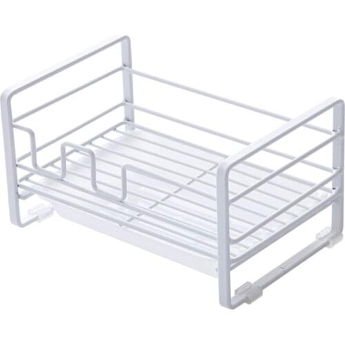 Drainer Rack Stainless Iron Kitchen Draining Organizer With Tray Sponge Holder Sundries Storage Basket Sink Holder Dish Rack