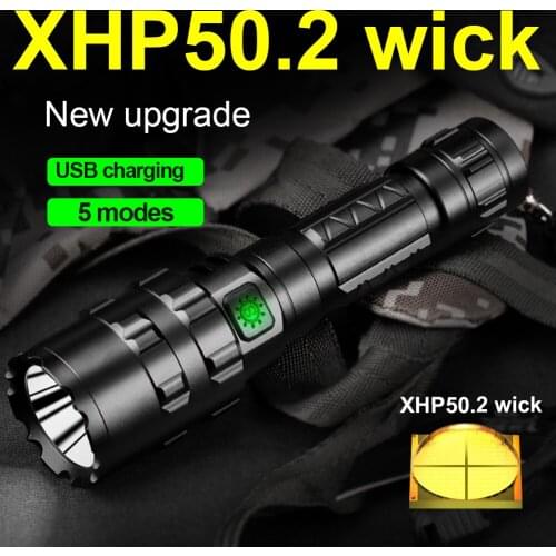 High Power Led Flashlights XHP50.2 Powerful Tactical Flashlight 18650 Usb Rechargeable Hunting Flashlight Military Flash Light